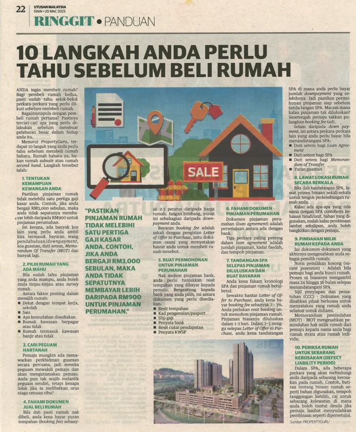 10 LANGKAH ANDA PERLU TAHU SEBELUM BELI RUMAH 