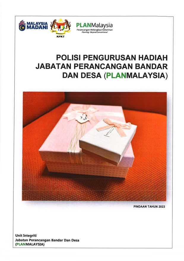 Polisi Pengurusan Hadiah PLANMalaysia