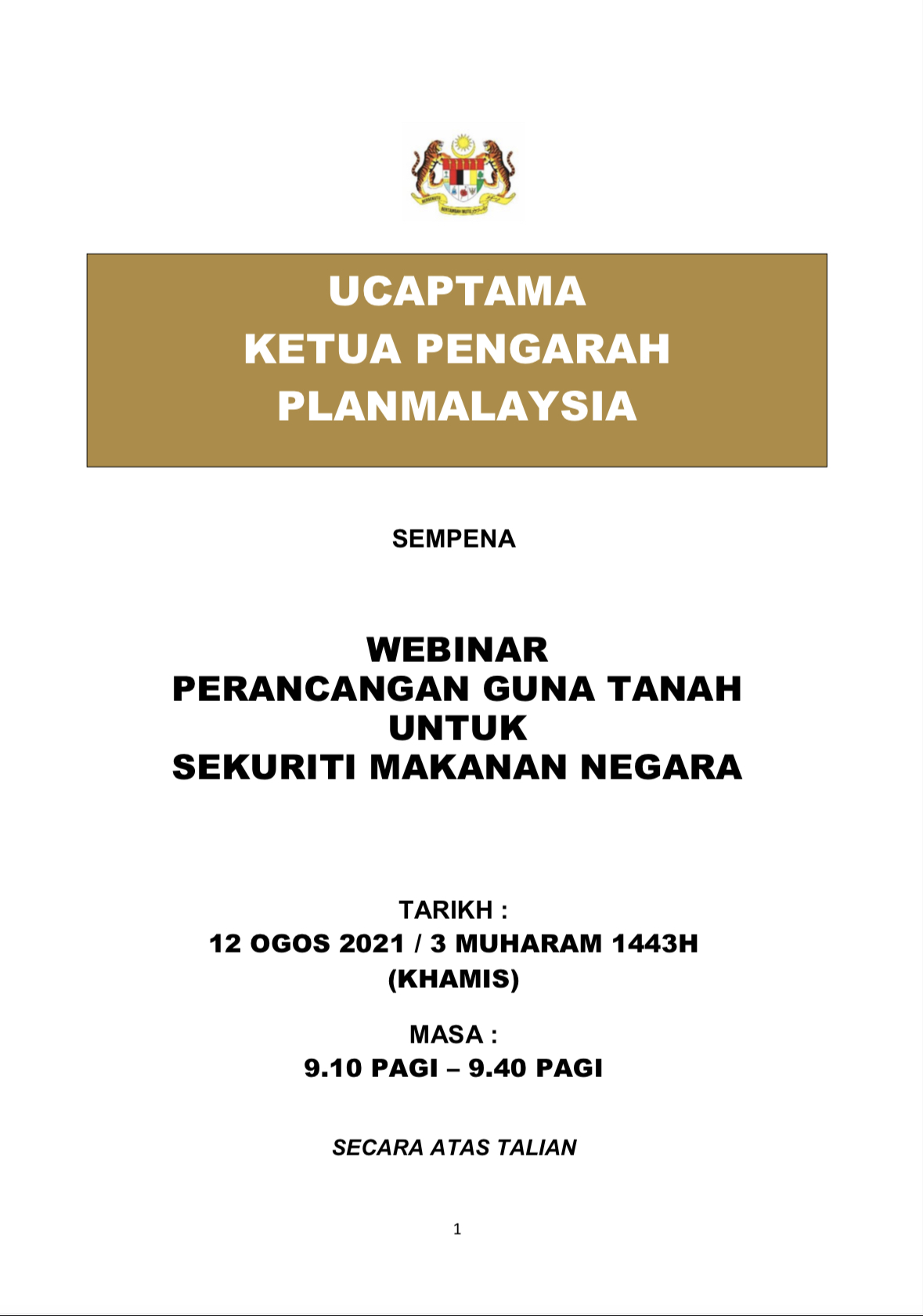 Webinar Perancangan Guna Tanah