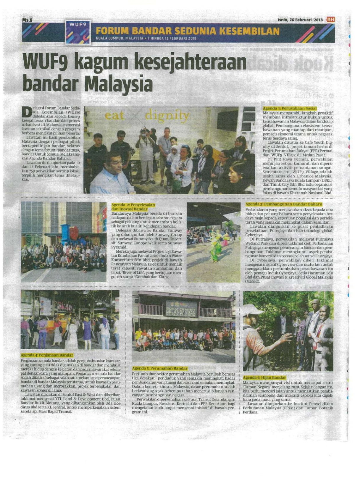 WUF9 kagum kesejahteraan bandar Malaysia