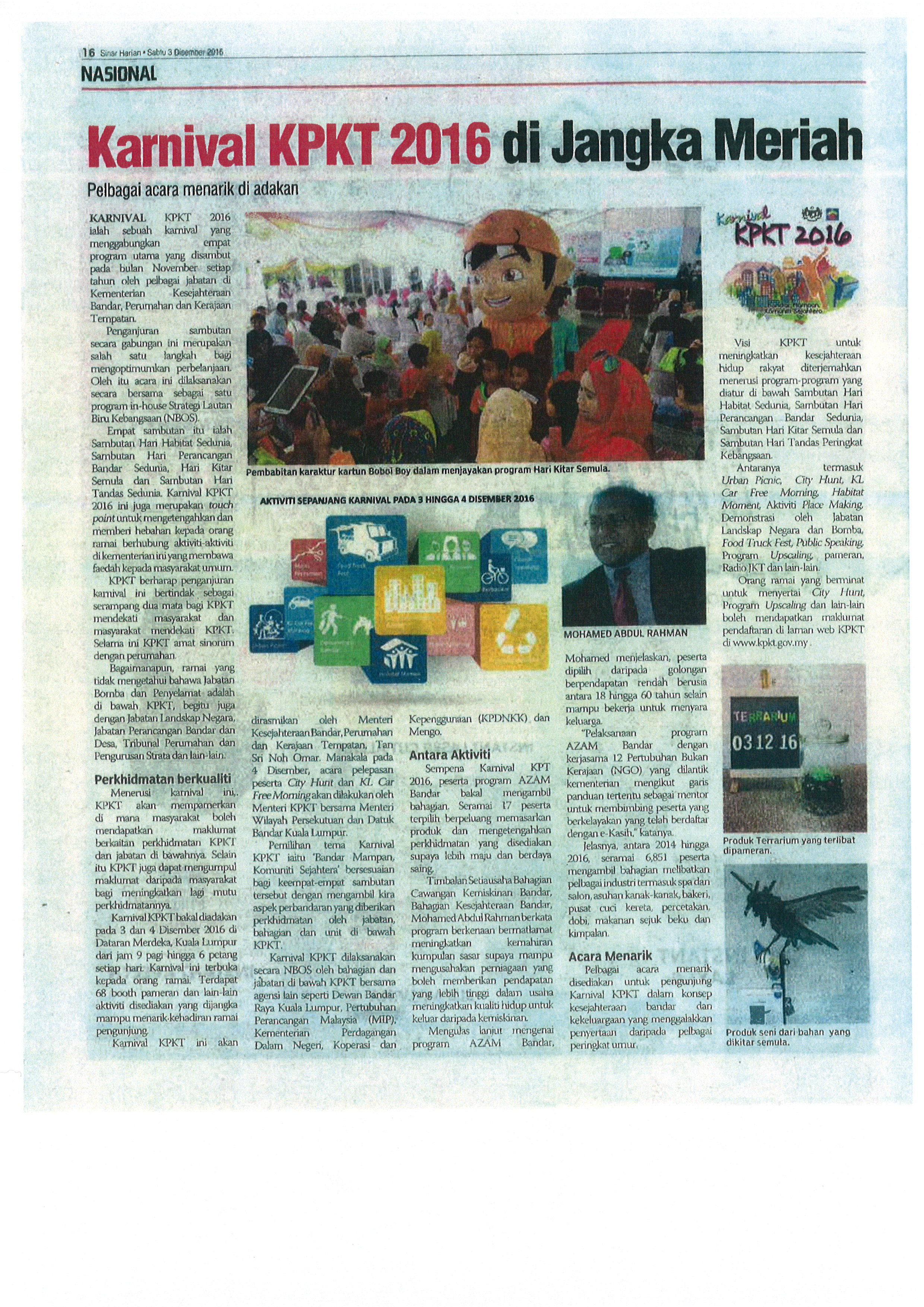 Karnival KPKT 2016 di Jangka Meriah (HPBS)