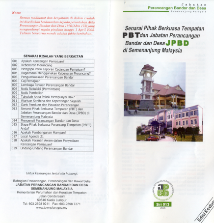 List of PBT and JPBD in Peninsular Malaysia