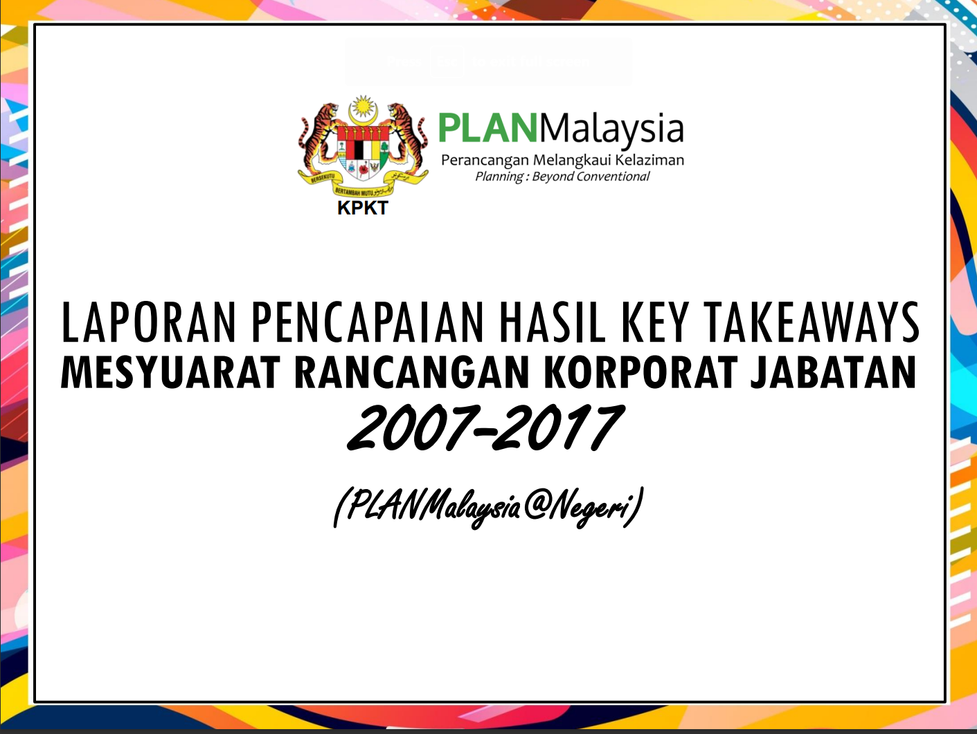 Analisis Pencapaian RKJ 2007- 2017(NEGERI) 